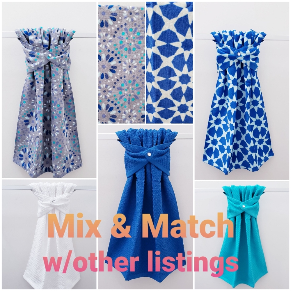 #0980-A ●NEW! Medallion Hang'N'Snap HAND Towel *Select your snap - Picture 4 of 11